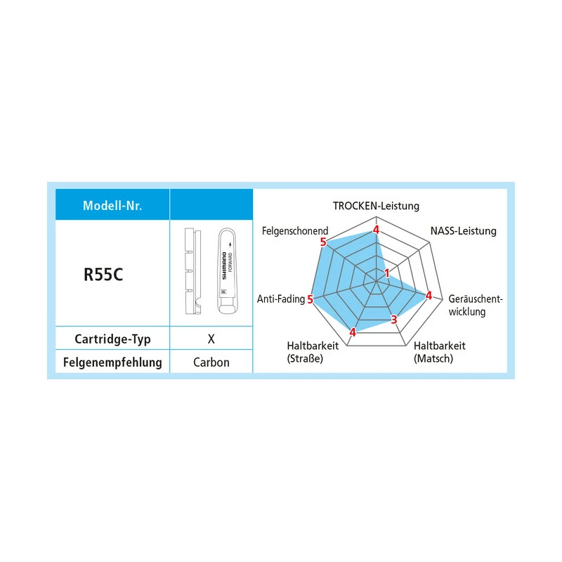 Shimano Bremsgummi R55C Für Keramik Felgen Mit Befestigungs. Paar Blister 2 Shimano Bremsgummi R55C Für Keramik Felgen Mit Befestigungs. Paar Blister – Bild 2