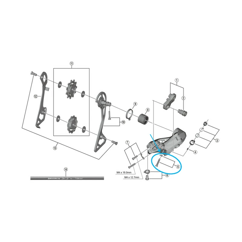 Shimano Kabelstellschraube RD-R8000 M4x18 1 Shimano Kabelstellschraube RD-R8000 M4x18